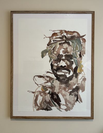 Sepia Portrait Study, watercolour painting
